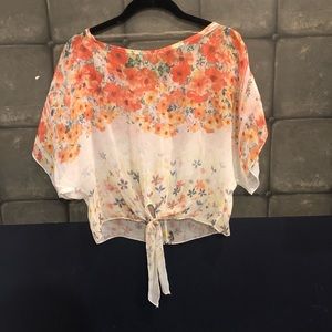 See through floral top